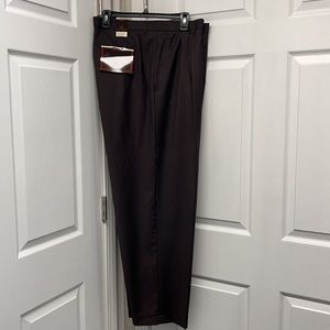 Oleg Cassini New Brown Pleated Dress Pants 48/29